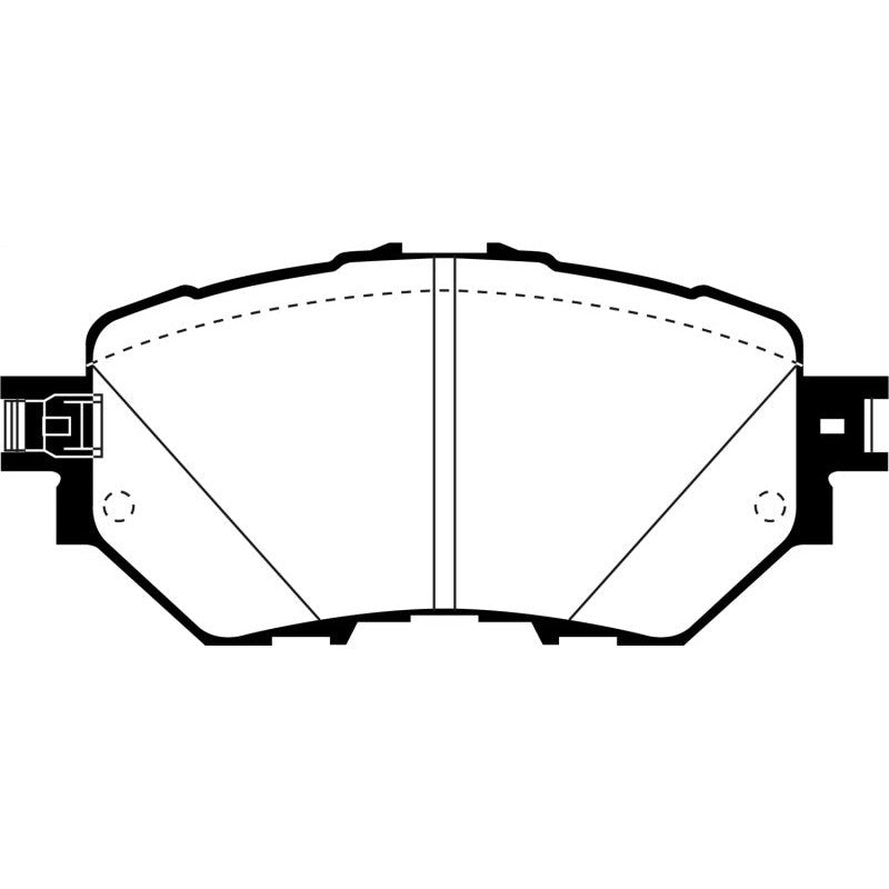 EBC Brakes Yellowstuff front brake pads showing the signature yellow coating and aramid fiber friction material.