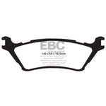EBC Brakes Extra Duty rear brake pads with carbon granule friction material and NUCAP shims for Ford F-150.