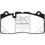 EBC Redstuff Ceramic low-dust front brake pads (DP33050C) for Cadillac CTS V and Chevrolet Camaro.