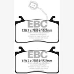 EBC Brakes Ultimax UD2052 front brake pad set with black finish, slotted friction surface, and anti-noise shims.