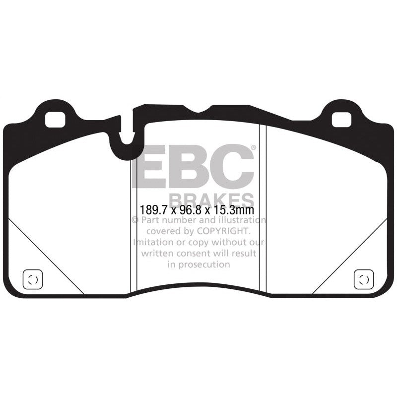 EBC Yellowstuff high-friction front brake pads for performance Cadillac and Chevrolet models.
