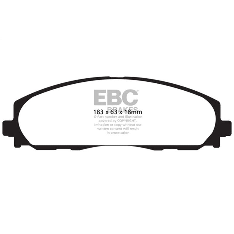 EBC Brakes Extra Duty 9000 Series front brake pad set with orange backing plates and ED91888 part number.