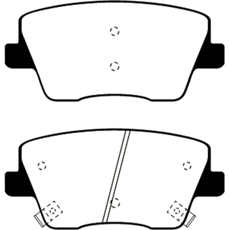 Set of EBC Greenstuff 2000 Series performance rear brake pads for Hyundai models.