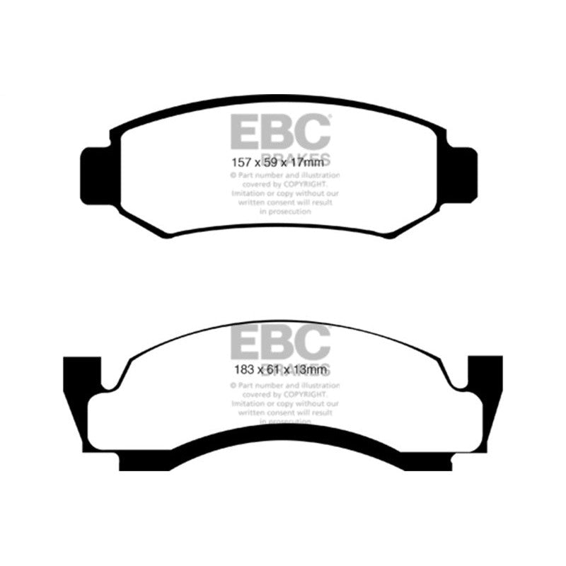 EBC Brakes Greenstuff 6000 series heavy duty front disc brake pad set