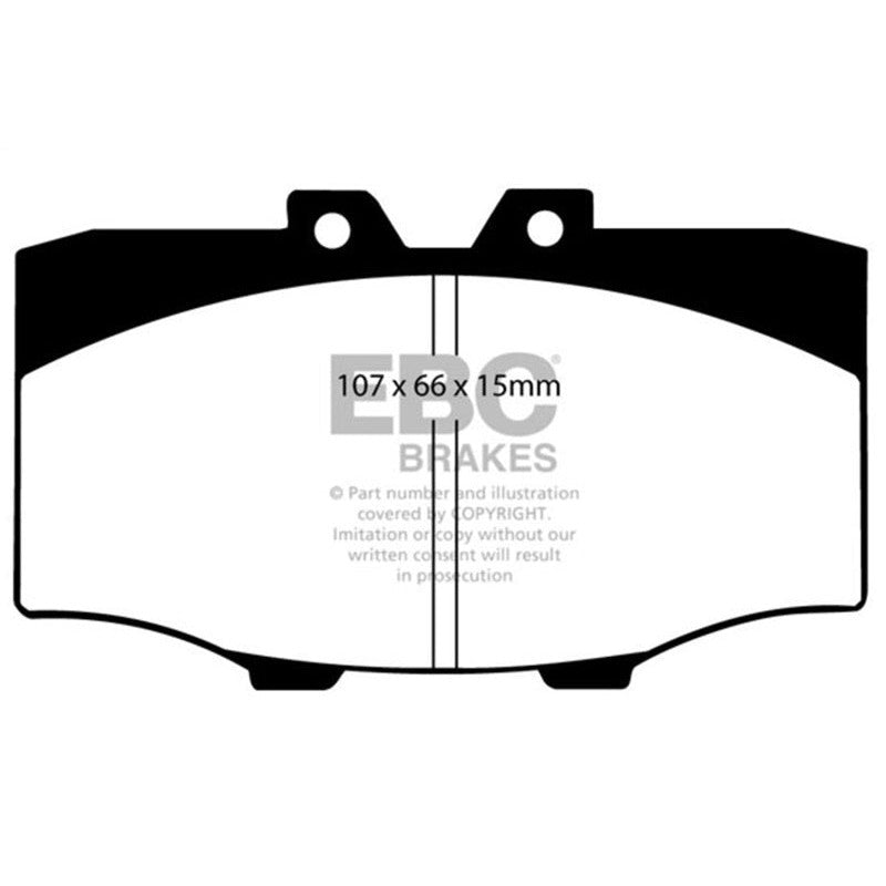 EBC Brakes Yellowstuff high-performance front brake pad set for 1976-1990 Toyota Land Cruiser and 4Runner.