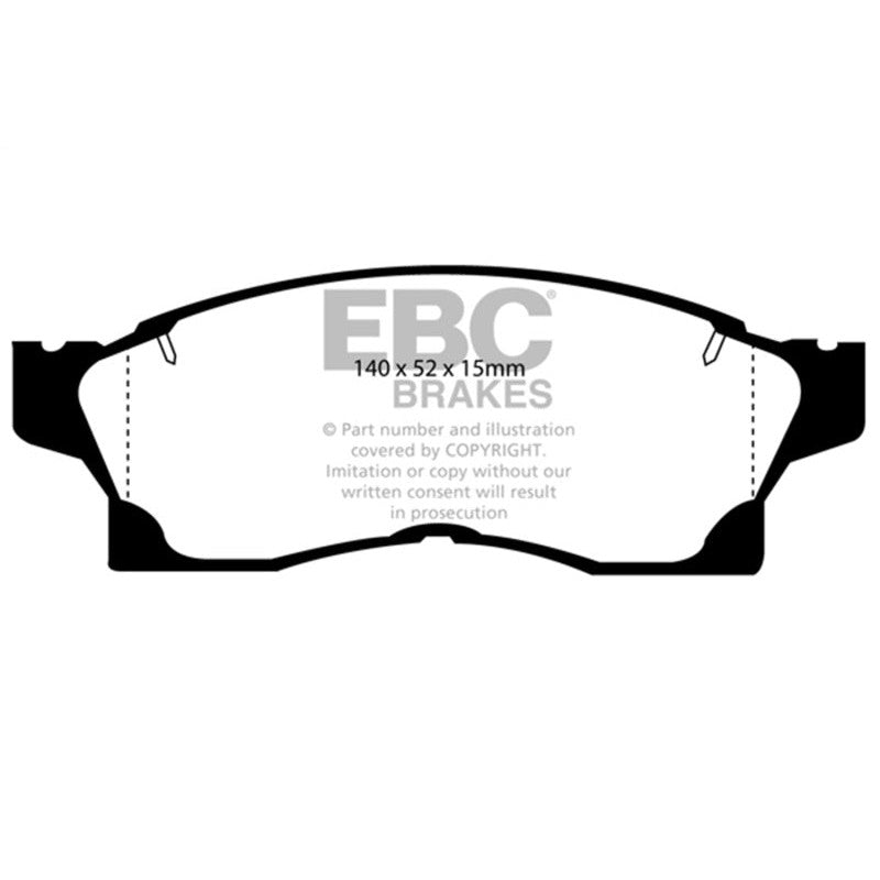 EBC Yellowstuff high-friction front brake pads (DP4936R) for 1991-1992 Toyota MR2 Turbo.
