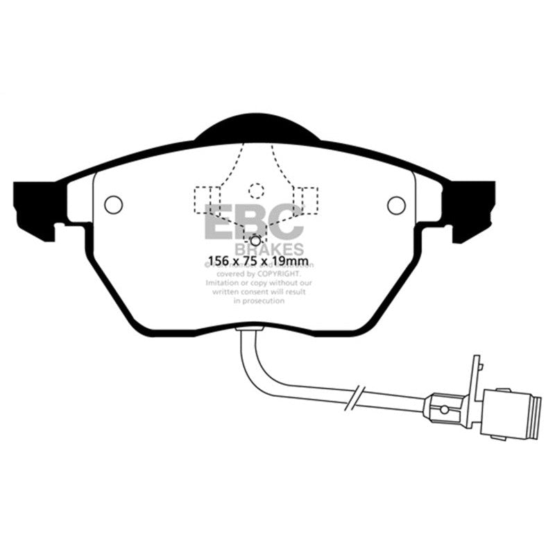 EBC Redstuff front ceramic brake pad set DP3836C for select Audi and Volkswagen vehicles with ATE calipers.
