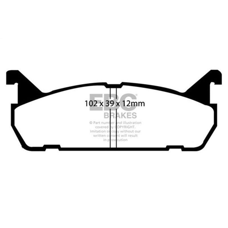 EBC Greenstuff 2000 Series performance rear brake pads for 1990-1996 Mazda and Ford vehicles.
