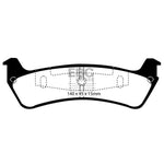EBC Brakes Yellowstuff high-performance aramid fiber rear brake pad set for Ford Explorer and Mercury Mountaineer.