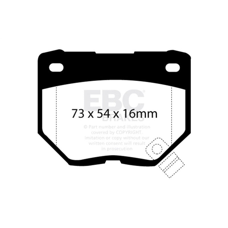 EBC Greenstuff 2000 Series performance rear brake pads with green finish for 1989-1996 Nissan 300ZX.