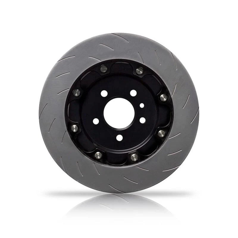 EBC Racing SG-Racing 2-piece floating conversion rotors showing the aluminum center bell and slotted friction ring.