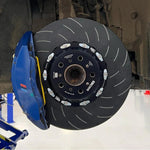 EBC Racing SG series 2-piece front brake rotor featuring a cast iron friction ring and aluminum center hub