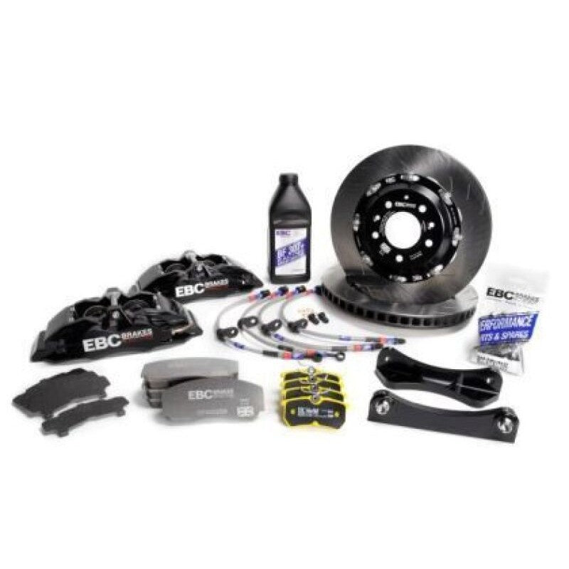 EBC Racing Apollo-6 front big brake kit with black 6-piston calipers and 355mm rotors for 2023-2024 Toyota GR Corolla