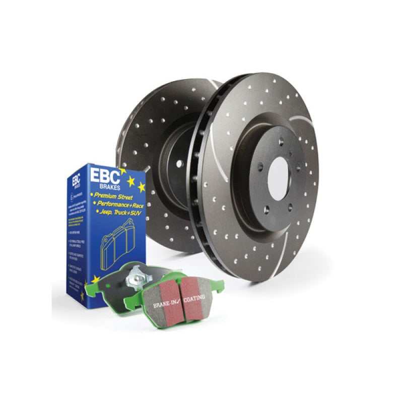 EBC Brakes S10 Brake Pad and Rotor Kit featuring Thermic Black coated rotors and matching performance brake pads.