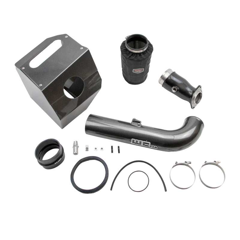 Wehrli WCFab Stage 2 gloss white 4 inch aluminum intake pipe and air box kit for 2017-2019 Duramax L5P