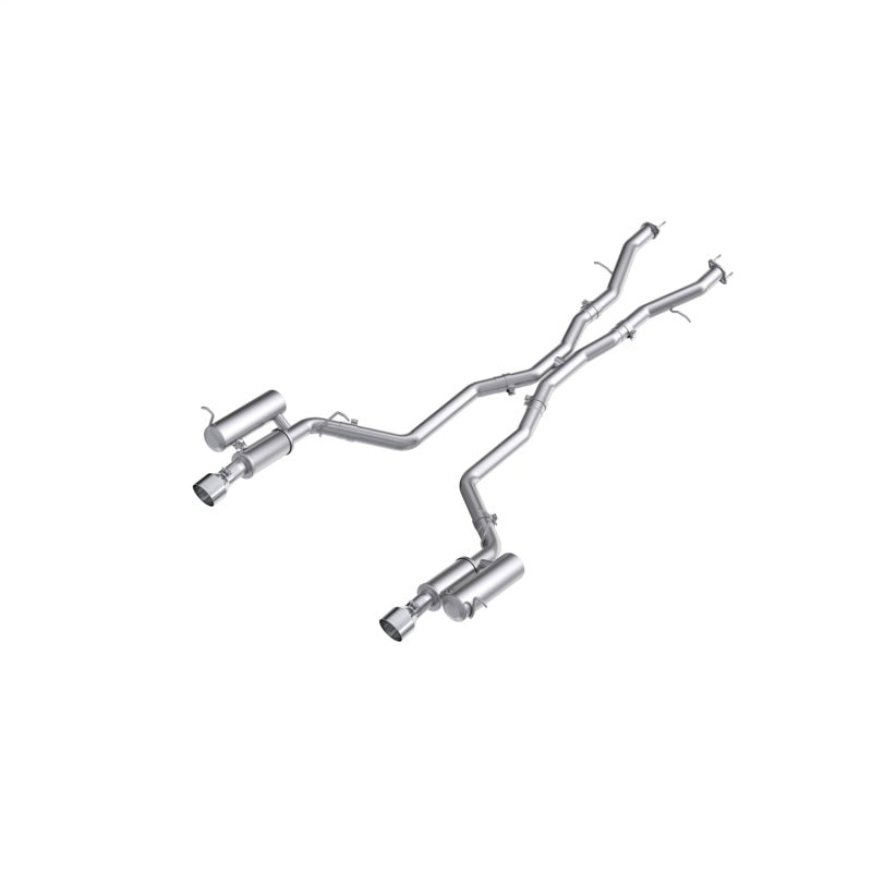 MBRP AL Series 3-inch aluminized steel cat-back exhaust system with dual rear exit and polished tips