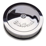 Edelbrock Pro-Flo series 14-inch round triple chrome-plated steel air cleaner with paper filter element
