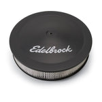 Edelbrock Pro-Flo Series 14-inch round triple chrome-plated steel air cleaner with 3.75-inch dropped base
