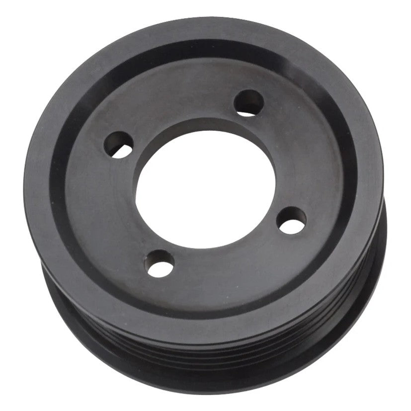 Black anodized 6-rib 3.00 inch diameter Edelbrock E-Force supercharger pulley