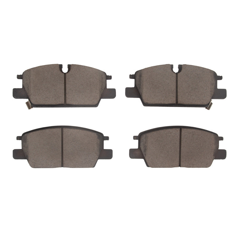 Set of DFC 4000 HybriDynamic front brake pads showing friction material and backing plate for 4000-2345-00.