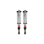 Eibach Pro-Truck 2.0 front coilovers with silver shock bodies, red springs, and black billet aluminum mounts.