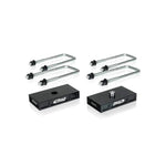 Eibach Pro-Truck 1 inch anodized billet aluminum rear lift blocks with extended U-bolts and centering pins