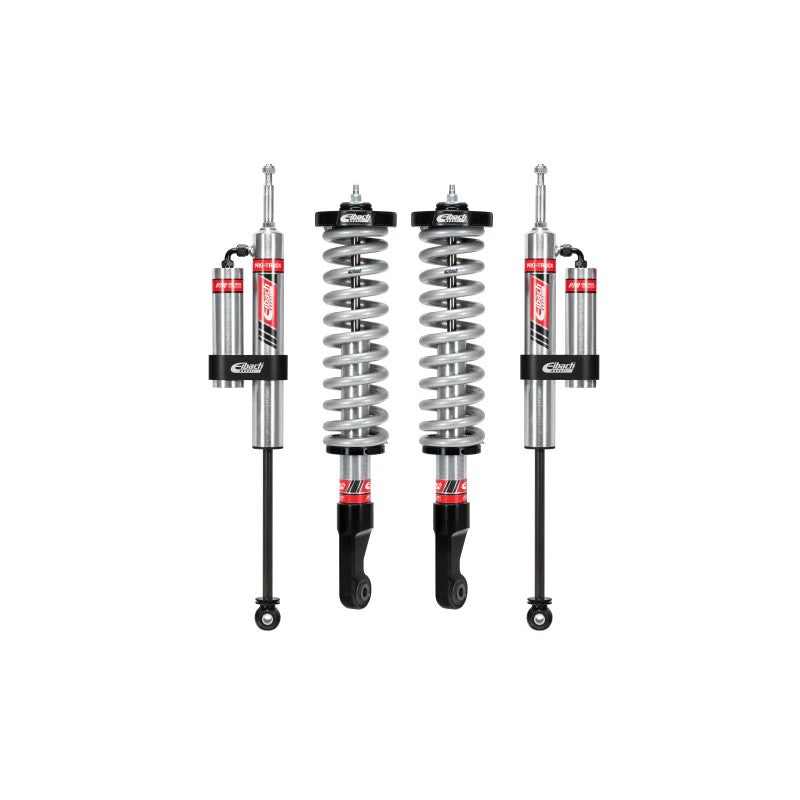 Eibach PRO-TRUCK-LIFT Stage 2R suspension kit with front coilovers and rear external reservoir shocks for Toyota Tundra.