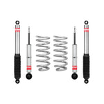 Eibach PRO-TRUCK-LIFT Stage 1 kit with silver coil springs and matched nitrogen-charged shocks for Silverado and Sierra 1500.
