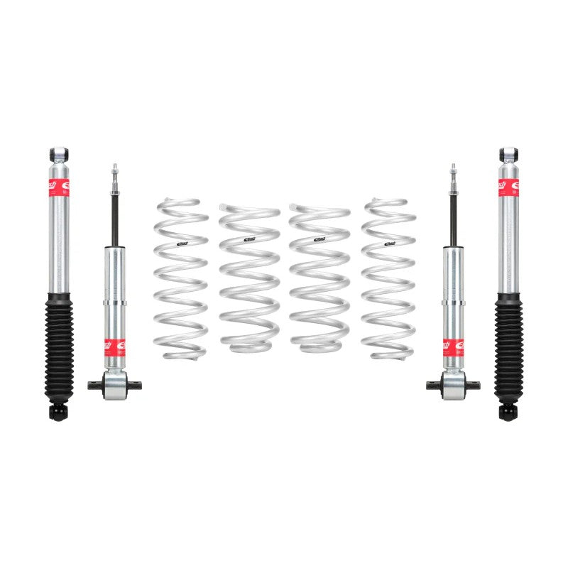 Eibach Stage 1 Pro-Truck Lift Kit featuring silver coil springs and performance shocks for 2015-2020 Chevrolet Tahoe.