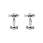 Pair of Eibach fully adjustable sway bar end links featuring chromoly rod ends and hex adjustment bodies.