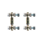 Eibach front adjustable sway bar end links with chromoly rod ends and gold-colored hex adjustment bodies