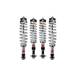 Eibach Pro-Truck Coilover 2.0 front and rear units with silver HD springs and black anodized mounts for Ford Bronco.