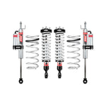 Eibach Pro-Truck Lift Kit Stage 2R including front coilovers, rear external reservoir shocks, and red Pro-Lift springs