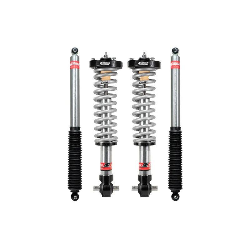 Eibach Pro-Truck Stage 2 lift kit featuring front 2.0 coilovers and rear sport shocks for 2021-2025 Ford F-150.
