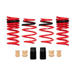 Set of four red Eibach Sportline lowering springs for the 2024-2026 Ford Mustang GT