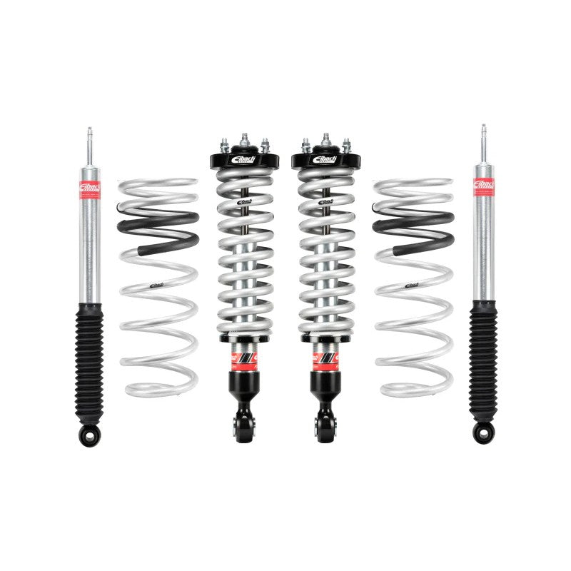 Eibach Pro-Truck Lift Stage 2 suspension kit with front 2.0 coilovers, rear sport shocks, and red ERO lift springs.