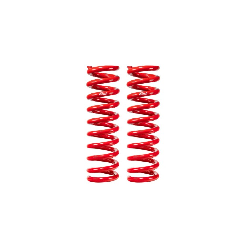 Pair of red Eibach Pro-Lift-Kit 1.5 inch front lift springs for 2022-2026 Toyota Tundra trucks.