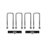 Eibach 1-inch anodized 6061-T6 billet aluminum rear lift blocks with heavy-duty U-bolts and steel centering pins.