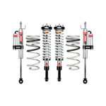 Eibach Pro-Truck Lift Stage 2R front coilovers and rear external reservoir shocks for 2024-2025 Toyota Tacoma.