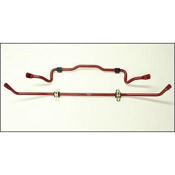Eibach 27mm front and 25mm rear anti-roll sway bars with bushings and mounting hardware.