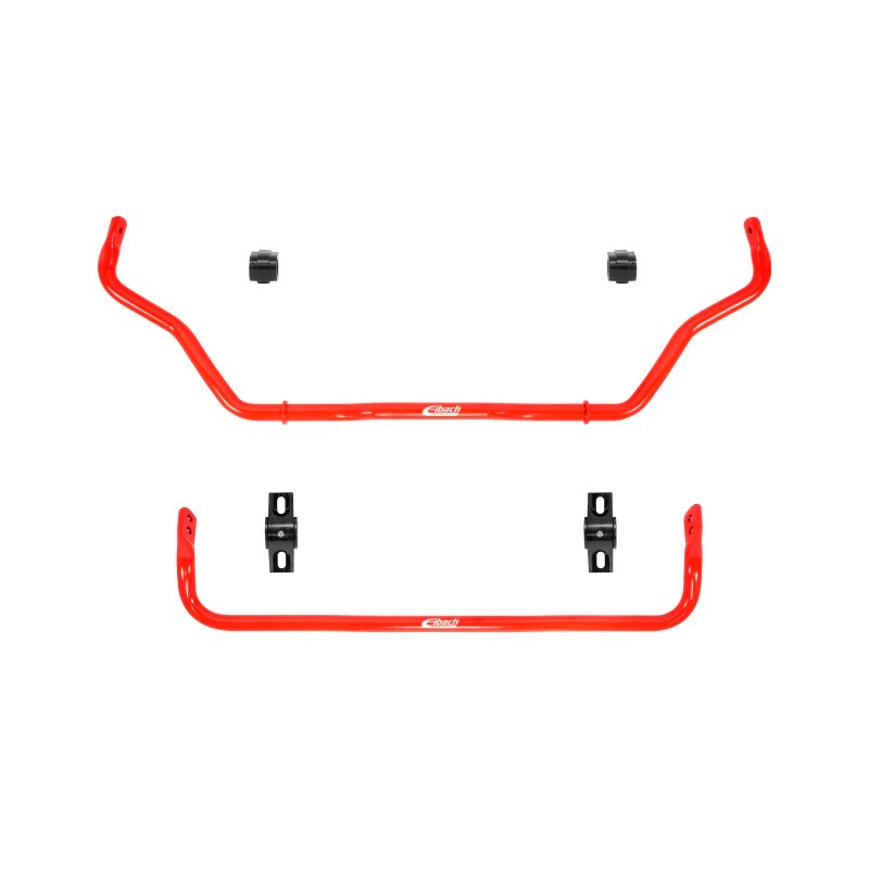 Eibach Anti-Roll-Kit featuring red 29mm front and 19mm rear sway bars with bushings for 2016-2021 Honda Civic.