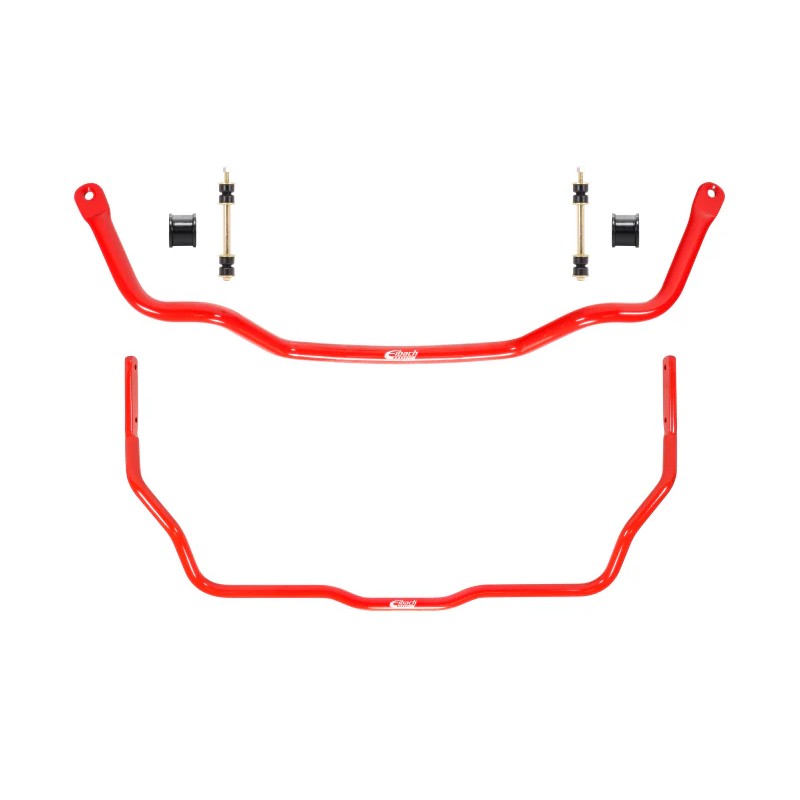 Eibach 3510.320 Anti-Roll Kit with 36mm front and 25mm rear red powder-coated sway bars for 1979-1993 Ford Mustang.