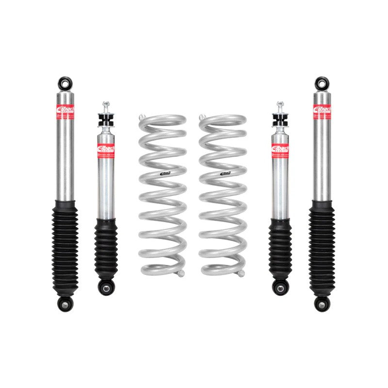 Eibach PRO-TRUCK-LIFT Stage 1 kit featuring silver coil springs and matched performance shocks