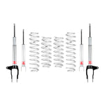 Eibach PRO-TRUCK-LIFT Stage 1 suspension system with silver coil springs and zinc-plated shocks for Jeep Grand Cherokee.