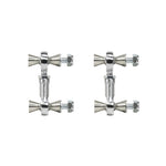 Pair of Eibach adjustable front anti-roll end links with silver hex bodies and heavy-duty chromoly rod ends