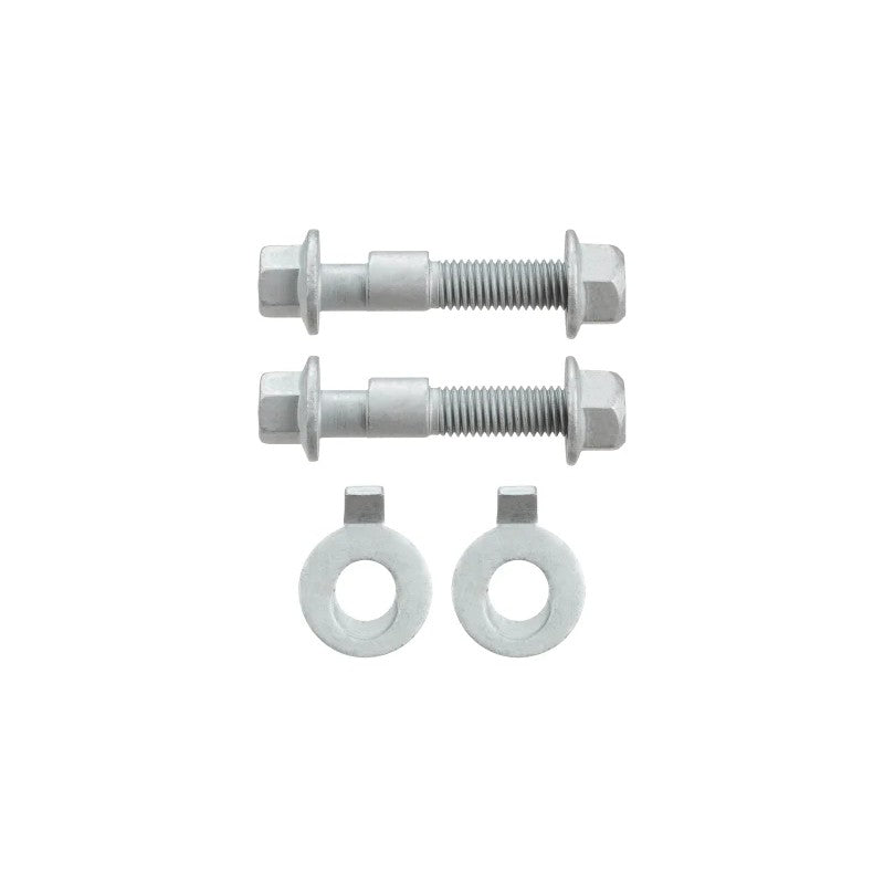 Pair of Eibach Pro-Alignment EZ Camber Bolts with nuts and washers for suspension alignment adjustment.