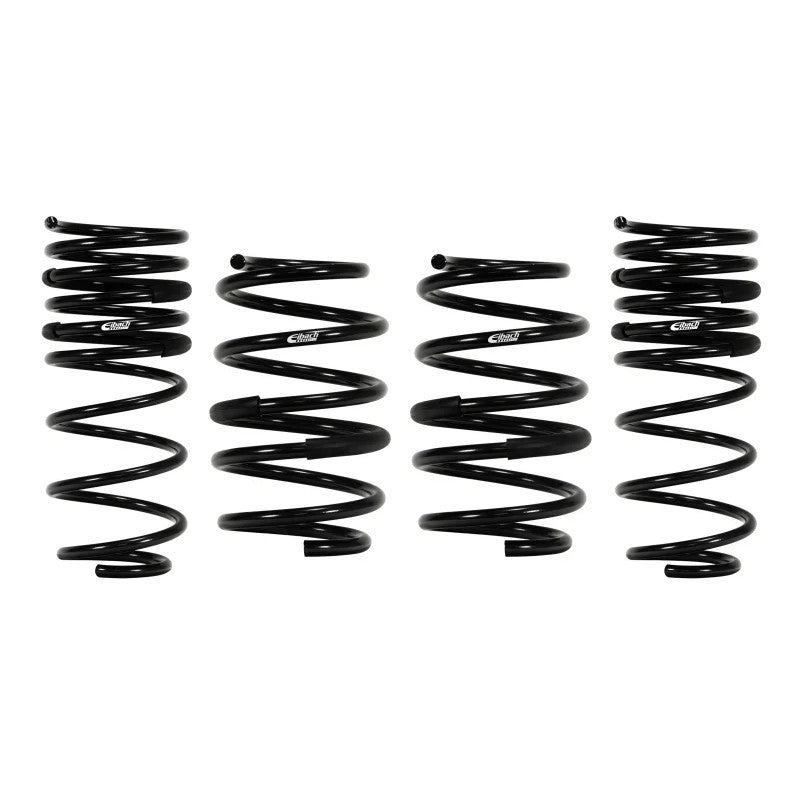 Set of four grey Eibach Pro-Kit performance lowering springs for 1967-1972 GM A-Body vehicles.