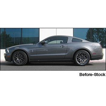 Four Eibach Pro-Kit performance lowering springs featuring a progressive coil design for 2007-2014 Ford Mustang.