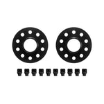 Black anodized Eibach Pro-Spacer 10mm wheel spacer with 5x114.3 bolt pattern and 64mm hub-centric bore.