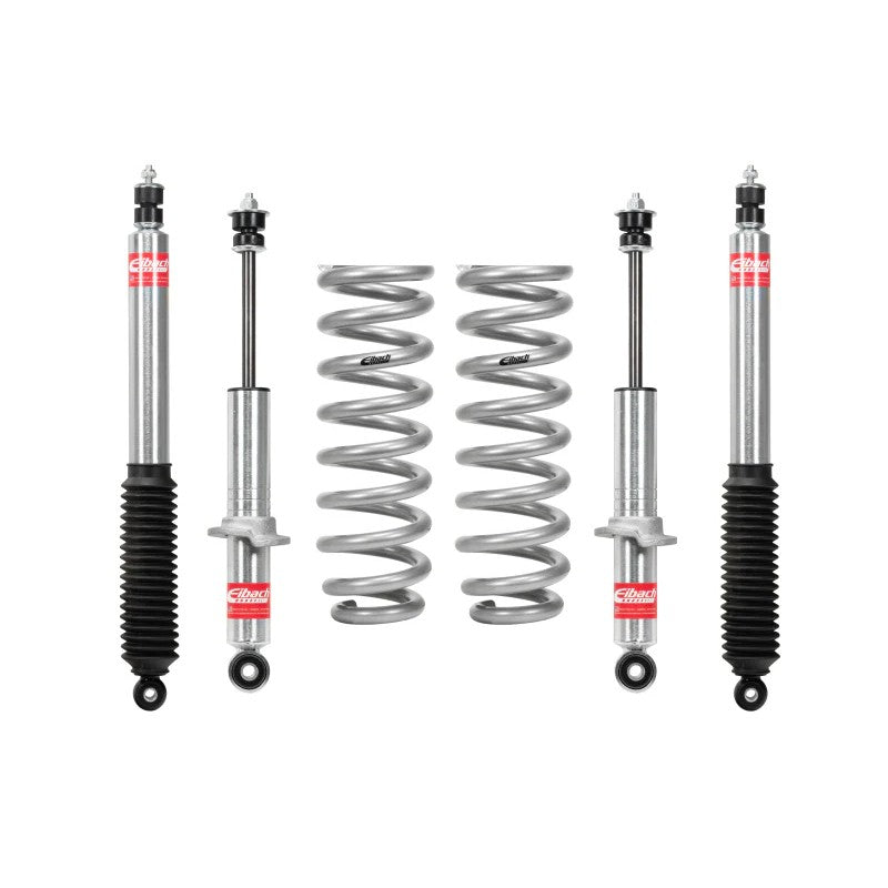 Eibach PRO-TRUCK-LIFT Stage 1 suspension kit featuring silver lift springs and high-performance shocks.